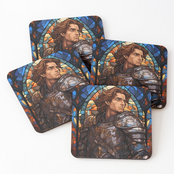 Item preview, dnd human paladin stained glass art  designed and sold by TellezStickers.
