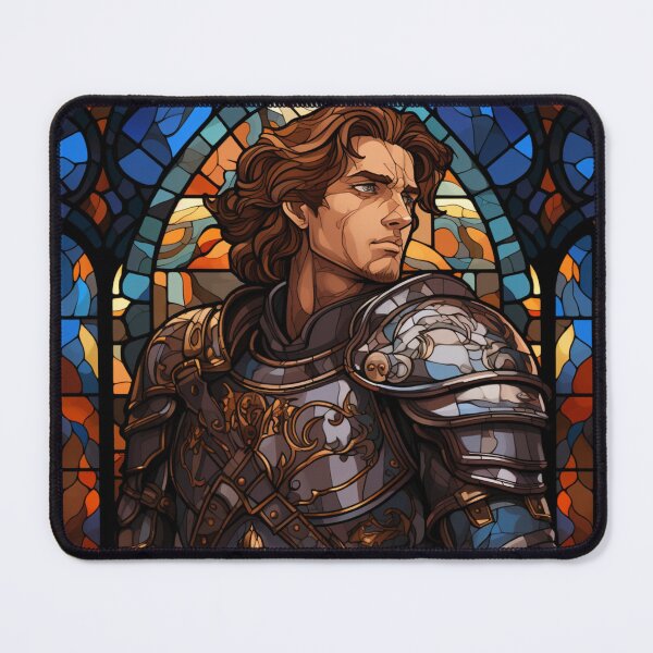 Item preview, dnd human paladin stained glass art designed and sold by TellezStickers.