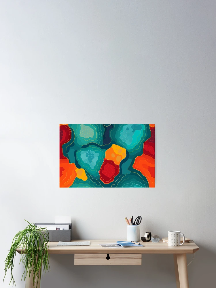 Thumbnail 2 of 3, Poster, Geode Style Pattern designed and sold by SideSignal.