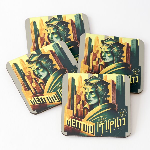 Item preview, Metropolis City Futuristic Cinema Cinema Light Games Film Green Black Yellow Orange designed and sold by G-M-Designs.