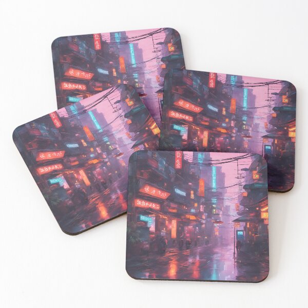 Item preview, Neon punk street on a rainy afternoon designed and sold by GraphicHabitatt.