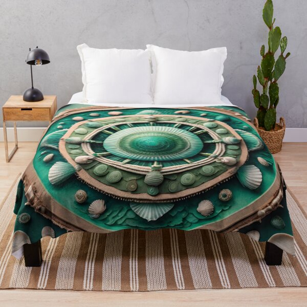 Aperçu de l'œuvre Mandala de mer tranquille en vert et aqua créée et vendue par SpiritualManda.