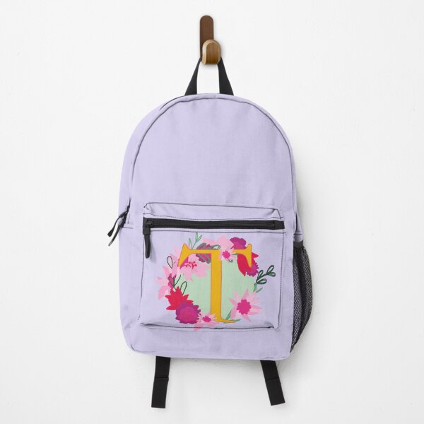 Item preview, Floral Monogram Letter T, Initial, Yellow Lettering designed and sold by bunniyababa.