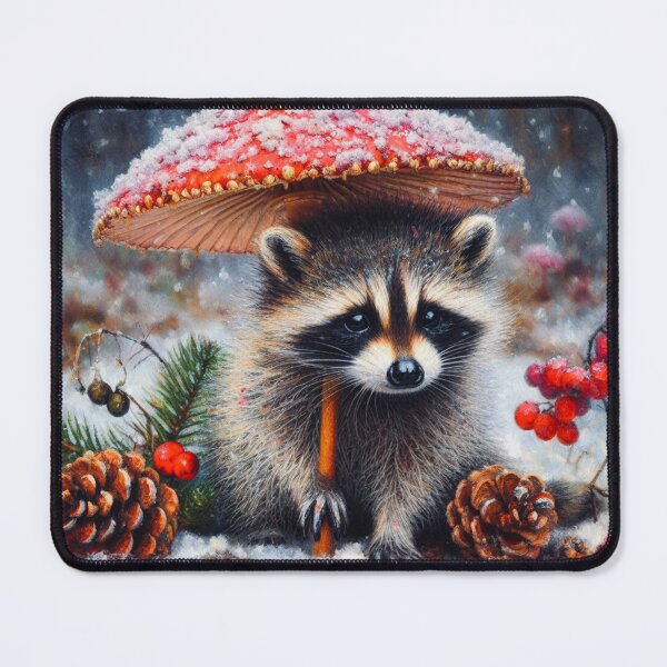 Item preview, Christmas racoon mousemat designed and sold by LizTodd.