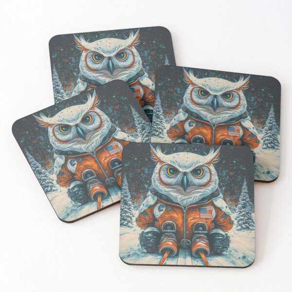 Item preview, snowy owl dog sledding" cut ? owl enjoying sledding on a cool ice, owl lovers gift. designed and sold by Obinne.