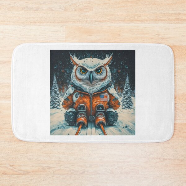 Item preview, snowy owl dog sledding" cut ? owl enjoying sledding on a cool ice, owl lovers gift. designed and sold by Obinne.