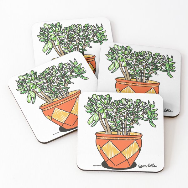 Aperçu de l'œuvre Plante de jade dans un pot orange créée et vendue par mclotts.