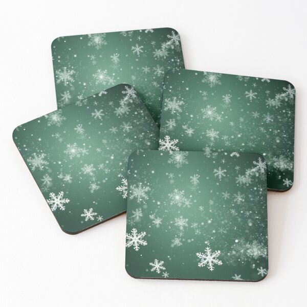 Item preview, CHRISTMAS  |  Snowflakes on Green designed and sold by RedHandedOD.