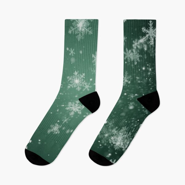 Item preview, CHRISTMAS  |  Snowflakes on Green designed and sold by RedHandedOD.