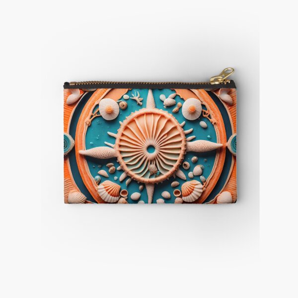 Item preview, Soothing Seashell Mandala in Orange and Aqua designed and sold by SpiritualManda.