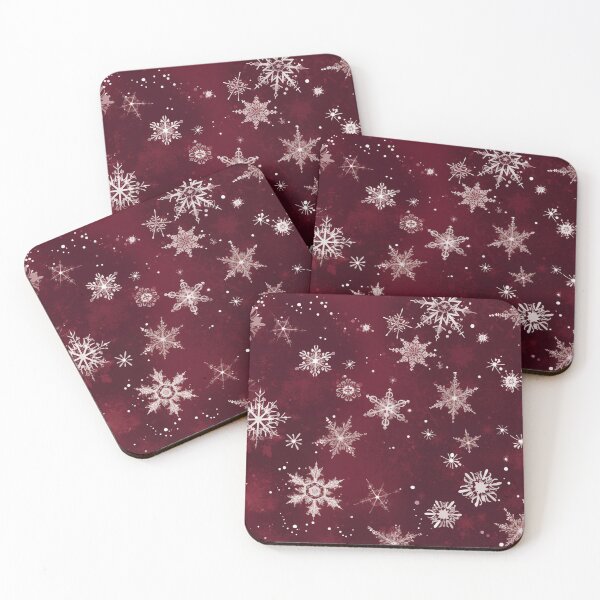 Item preview, CHRISTMAS  |  Snowflakes on Burgundy designed and sold by RedHandedOD.