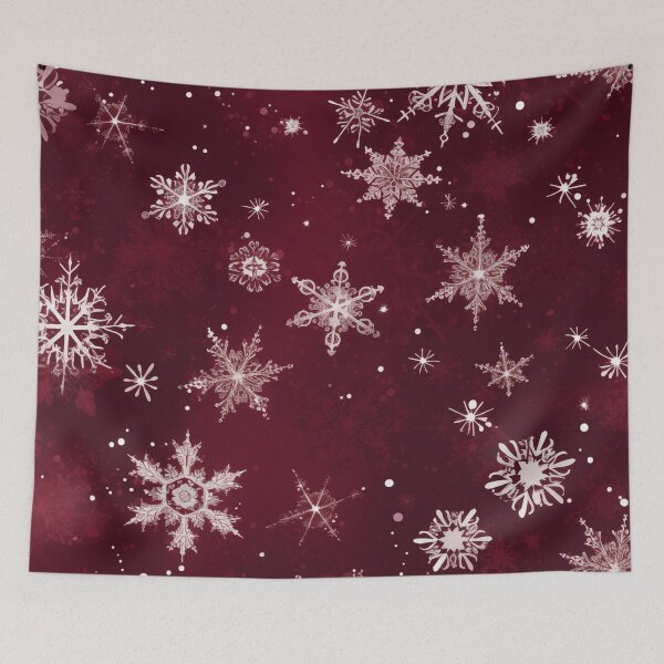 Item preview, CHRISTMAS  |  Snowflakes on Burgundy designed and sold by RedHandedOD.
