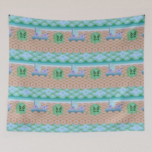 Item preview, Captain Klonk Versus Evil pattern. Large, nighttime variant  designed and sold by SamohtCreates.