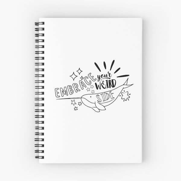 Aperçu de l'œuvre Embrassez votre côté étrange Narwhal Black Line Art créée et vendue par kuremureDesign.
