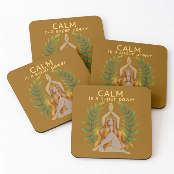 Item preview, Calm is a super Power. woman meditation design designed and sold by La Loca.