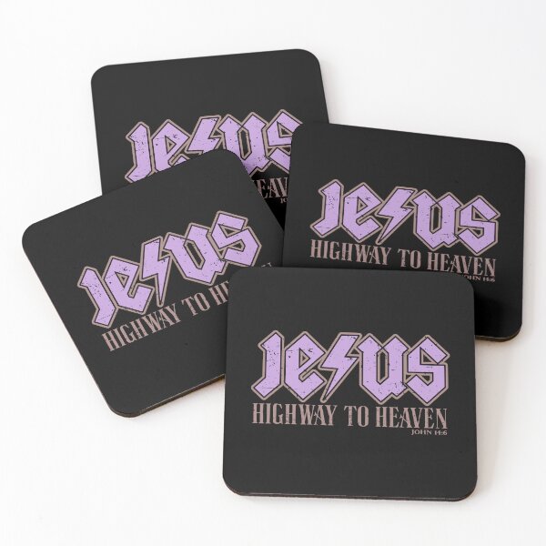 Item preview, JESUS HIGHWAY TO HEAVEN - JOHN 14:6 - Purple & Mauve - Christian - Edgy Rock Star - Thunderbolt designed and sold by Glory After Tears.