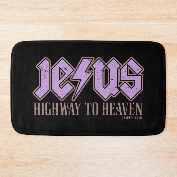 Item preview, JESUS HIGHWAY TO HEAVEN - JOHN 14:6 - Purple & Mauve - Christian - Edgy Rock Star - Thunderbolt designed and sold by Glory After Tears.
