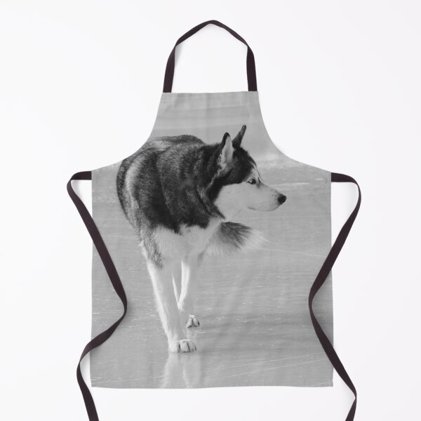 Item preview, Siberian Husky Dog Walks on Ice Black and White designed and sold by myhuskymax.