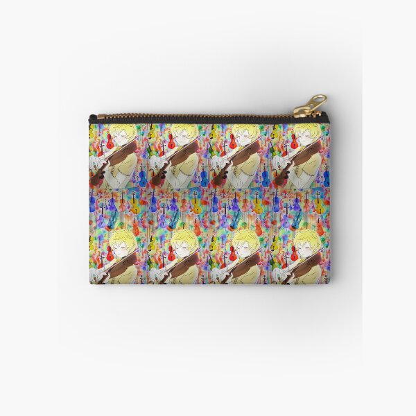 Item preview, young violinist playing against a background of multicolored violins designed and sold by Creativesphotos.
