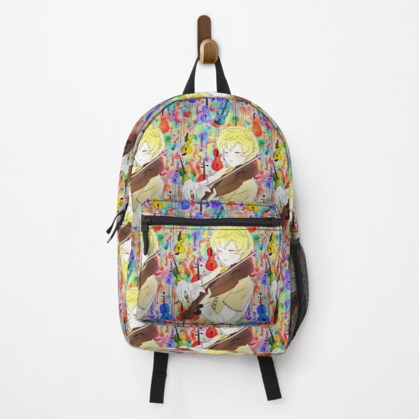 Item preview, young violinist playing against a background of multicolored violins designed and sold by Creativesphotos.