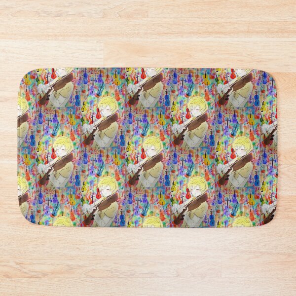 Item preview, young violinist playing against a background of multicolored violins designed and sold by Creativesphotos.