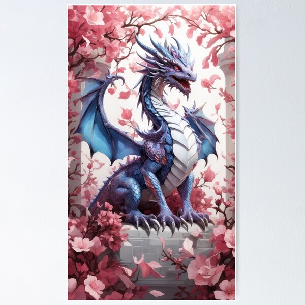 Item preview, Blue dragon, pattern, wallpaper designed and sold by Damian Sobczyk.