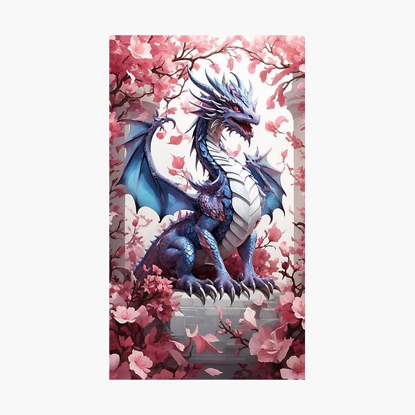 Artikelvorschau, Blauer Drache, Muster, Tapete entworfen und verkauft von Damian Sobczyk.