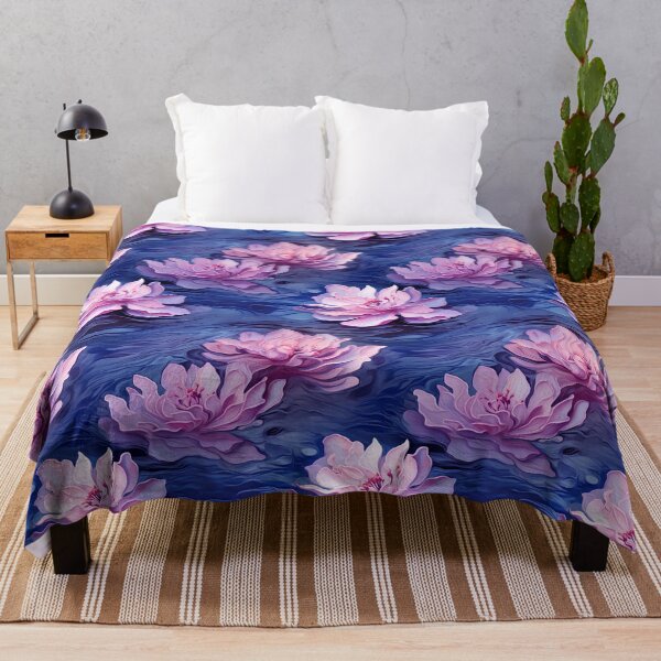 Item preview, Monet's Twilight: Serene Water Ripples in Dusky Purple Silk designed and sold by polonuim210.