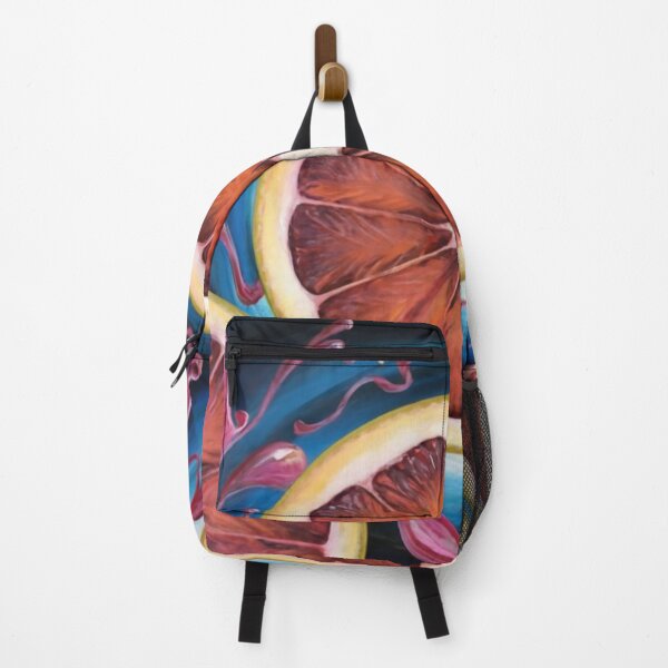 Item preview, Blood Orange Slices on Blue Background Painting designed and sold by Rafal Saluszewski.