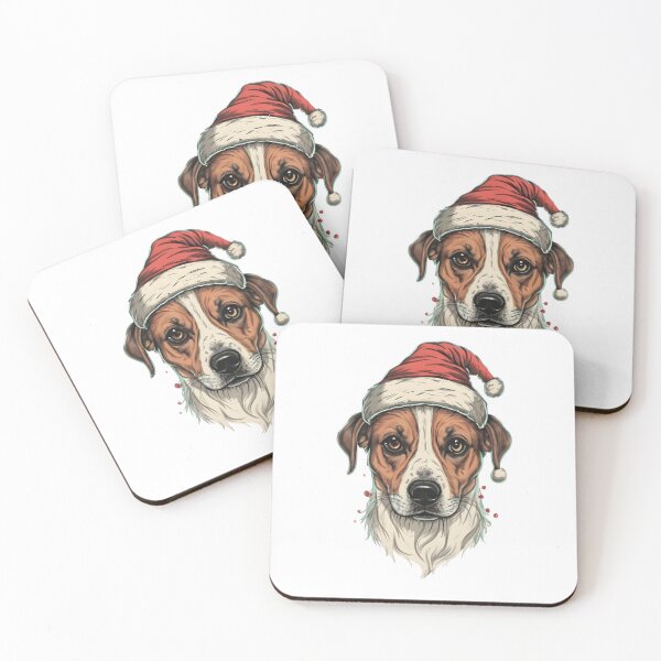 Item preview, Dog with Santa Claus Hat (v2) designed and sold by JustBadWords.