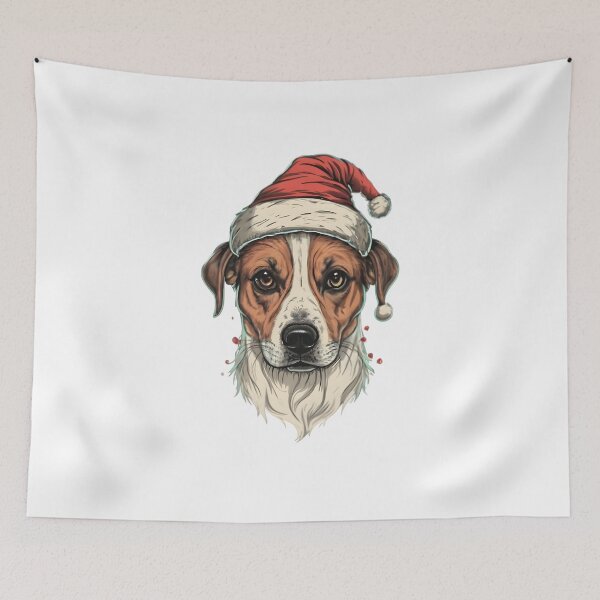 Item preview, Dog with Santa Claus Hat (v2) designed and sold by JustBadWords.