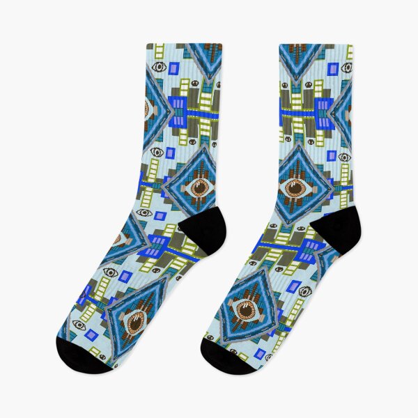 Item preview, All Eyes Pixel Art Pattern. Green, Blue, Large designed and sold by SamohtCreates.