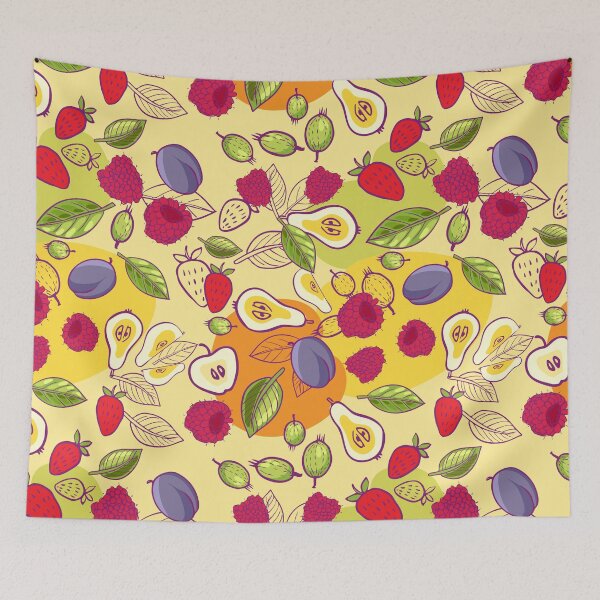 Item preview, Harvest fruits and berries: plum, raspberry, pear, strawberry, apple designed and sold by Olga Matskevich.