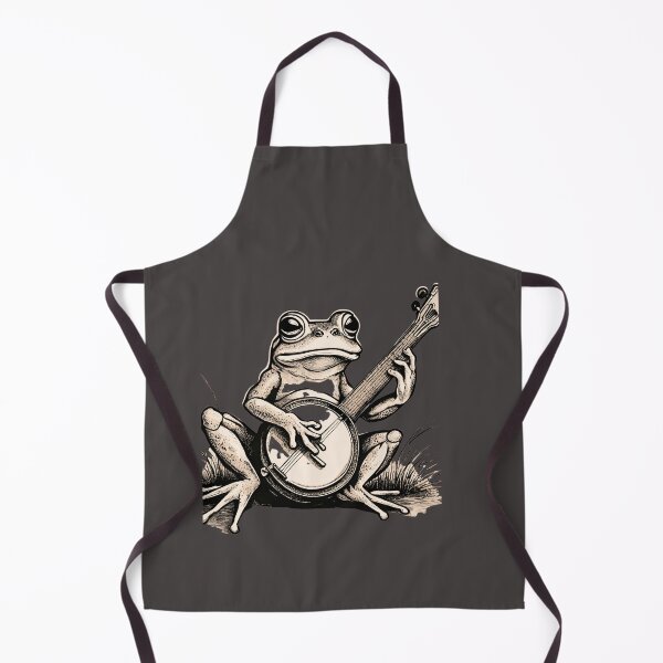 Item preview, Funny Aesthetic Art Frog Playing Banjo Sitting on Grass Funny Singing Frog designed and sold by NadeenInspires.