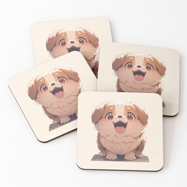 Item preview, Cute Kawaii Happy Dog Sitting designed and sold by CozyKawaiiArt.
