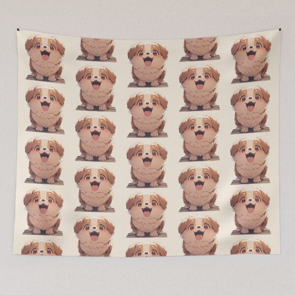 Item preview, Cute Kawaii Happy Dog Sitting designed and sold by CozyKawaiiArt.