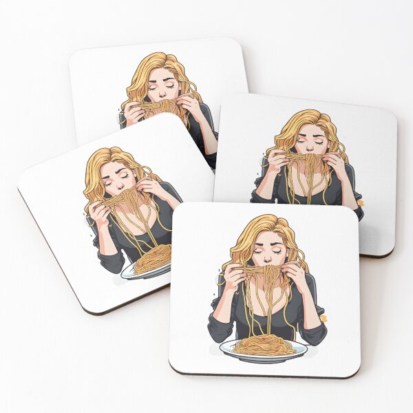 Item preview, Beautiful Girl Eating Spaghetti Cute Girl Eating spaghetti Cute Anime Girl Eating Spaghetti beautiful girl eating spaghetti designed and sold by M23PSHOP.