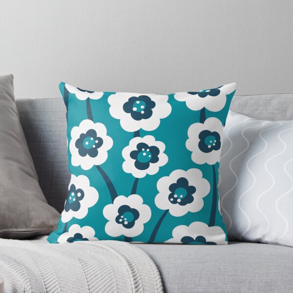 Item preview, Abstract Floral // Turquoise Navy designed and sold by PapricaStudio.