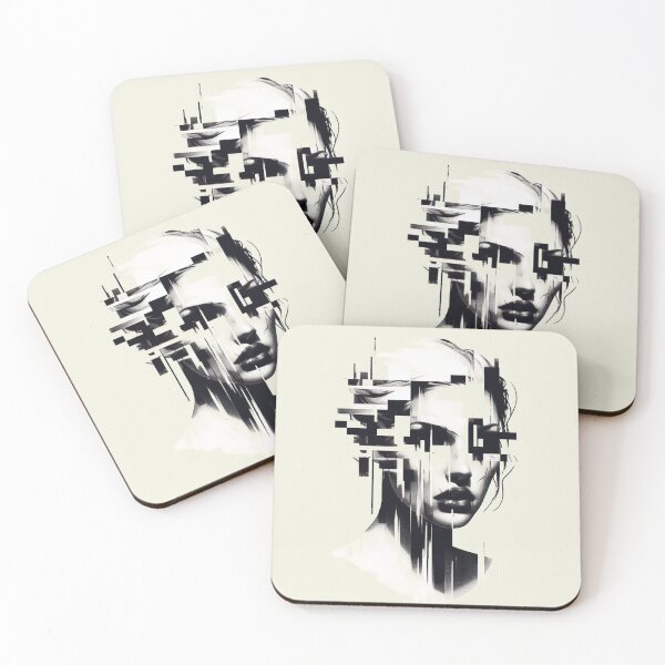 Item preview, Woman's Face in Black and White Squares designed and sold by Rafal Saluszewski.