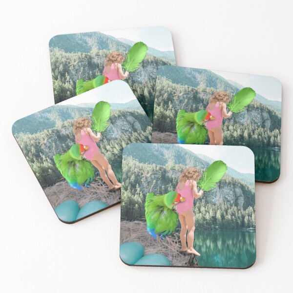 Item preview, Whimsical Surreal Collage Art Print: Fledgling Adventure - A Little Girl Learning to Fly designed and sold by GollyWillikers.
