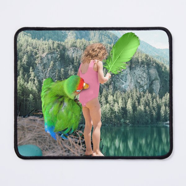Item preview, Whimsical Surreal Collage Art Print: Fledgling Adventure - A Little Girl Learning to Fly designed and sold by GollyWillikers.