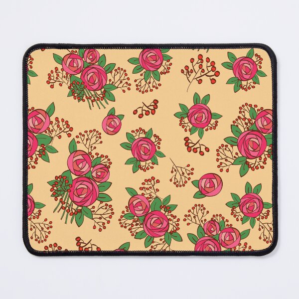 Item preview, Raspberry rose flowers on beige background designed and sold by Olga Matskevich.