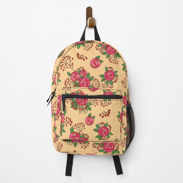 Item preview, Raspberry rose flowers on beige background designed and sold by Olga Matskevich.