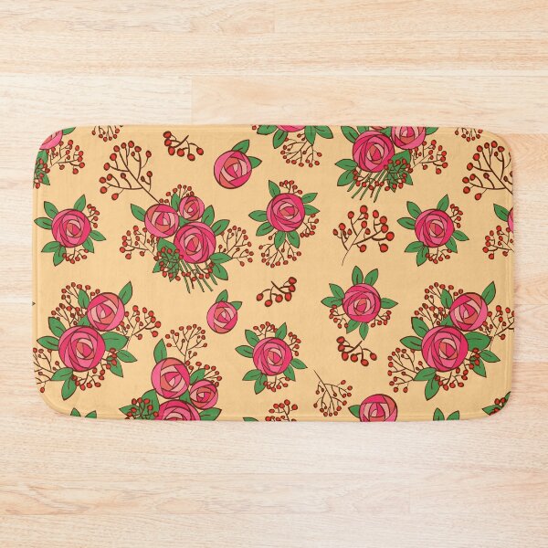 Item preview, Raspberry rose flowers on beige background designed and sold by Olga Matskevich.