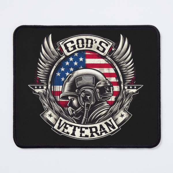 Item preview, God's Veteran, Veteran and American Flag Art designed and sold by Faithloveshop.