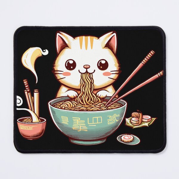 Item preview, Cute Cat Eating Ramen T-Shirt designed and sold by KayanaStore.