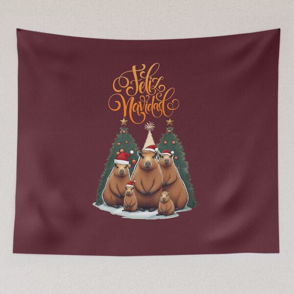 Item preview, Feliz Navidad,Capybaras Christmas tree and Christmas composition, Cute capybara, Christmas sweater designed and sold by Collagedream.