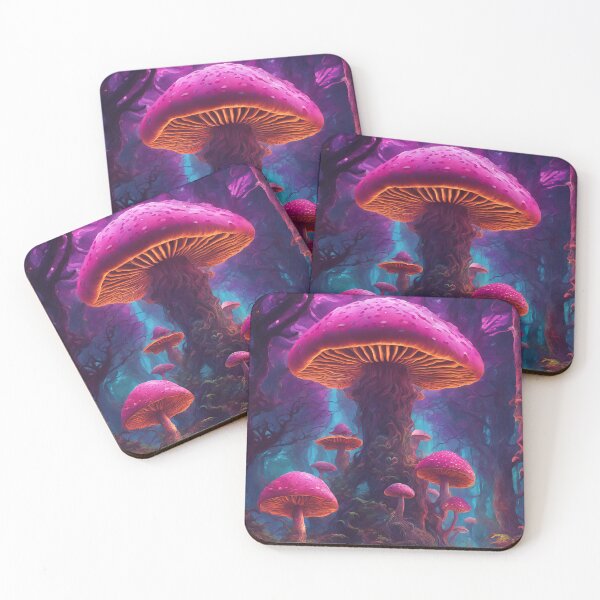 Item preview, Psychedelic magical Mushroom forest designed and sold by GraphicHabitatt.