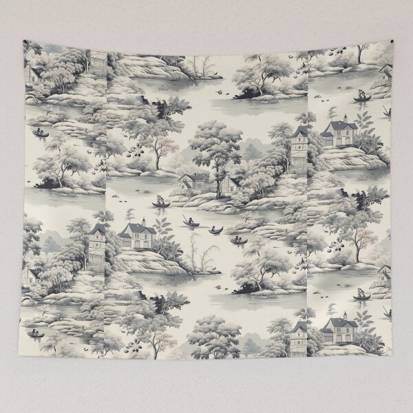 Item preview, Simple Toile Print designed and sold by Midnight Garden.