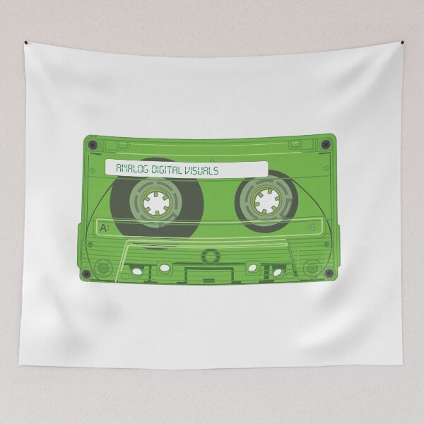 Item preview, Retro Cassette Tape Graphic Tee – Mixtape Era Y2K Streetwear (Apple Green Colorway) Analog / Music designed and sold by analogdigitalvz.